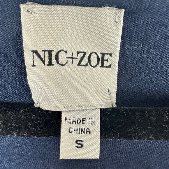 Nic+Zoe Womens Summer Retreat A-Line Sleeveless Embroidered Navy Dress Small - Picture 8 of 10